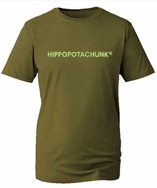 Hippopotachunk - Dark Camo Logo Unisex Khaki T-Shirt