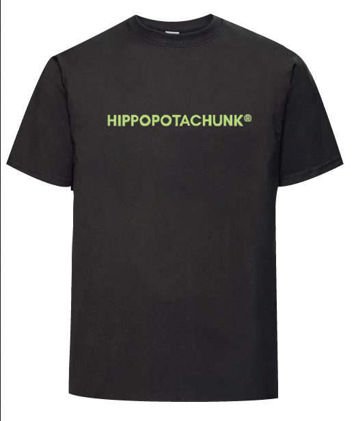Hippopotachunk - Camo Logo Black Unisex Black T-Shirt