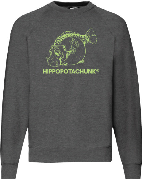 Hippopotachunk - No Camo Logo Unisex Heather Grey Crewneck Sweatshirt