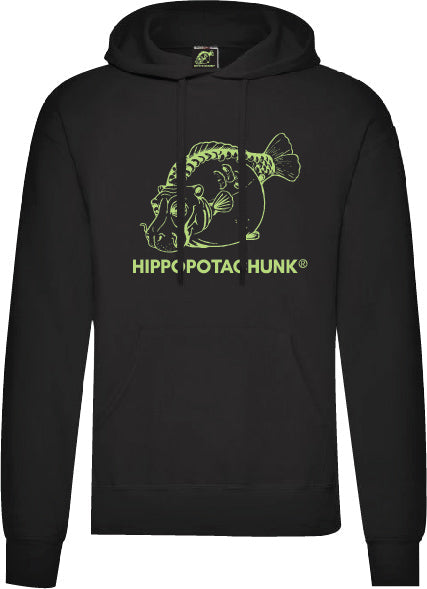Hippopotachunk - No Camo Logo Unisex Black Pullover Hoodie
