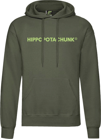 Hippopotachunk - Dark Camo Logo Unisex Khaki Pullover Hoodie